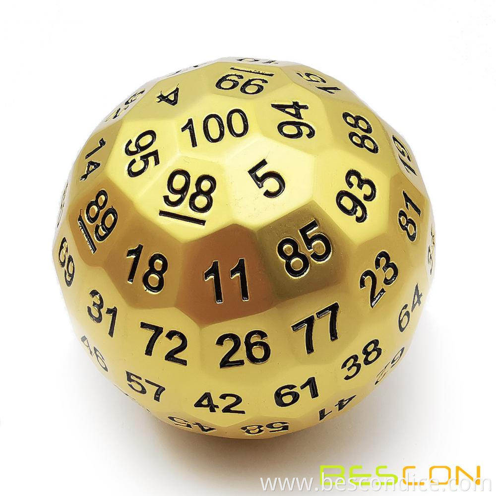 Jumbo Solid Metal D100 Dice 50mm 5 Jumbo Solid Metal D100 Dice 50mm 5